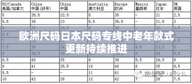 欧洲尺码日本尺码专线中老年款式更新持续推进