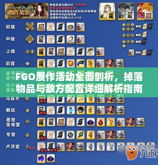 FGO赝作活动全面剖析，掉落物品与敌方配置详细解析指南