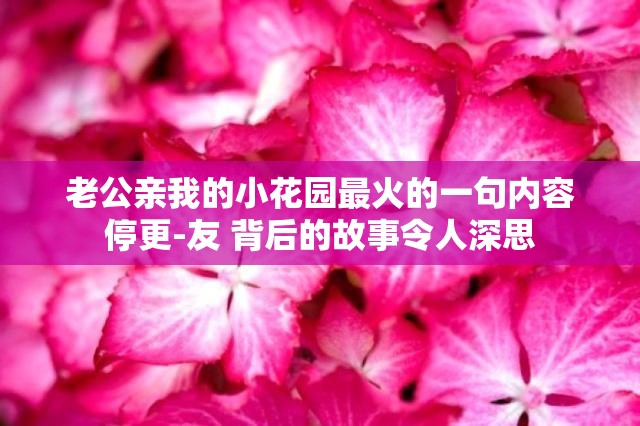 老公亲我的小花园最火的一句内容停更-友 背后的故事令人深思