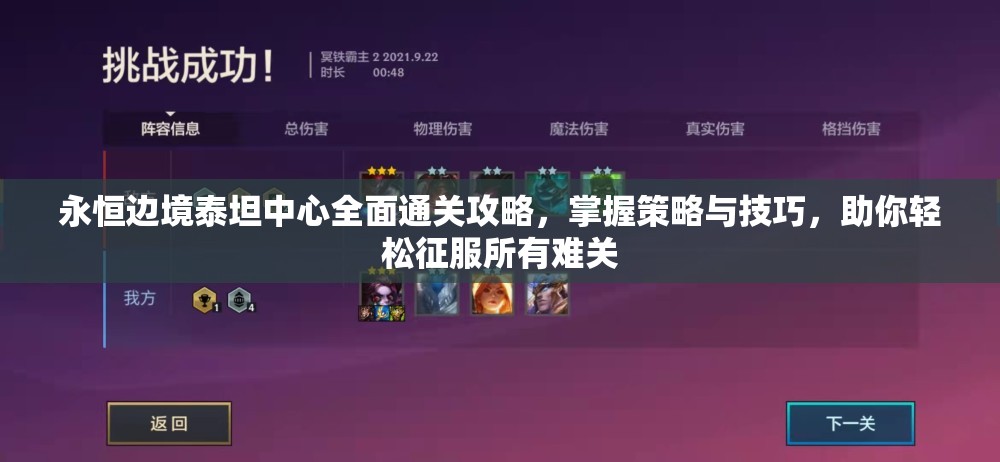 永恒边境泰坦中心全面通关攻略，掌握策略与技巧，助你轻松征服所有难关
