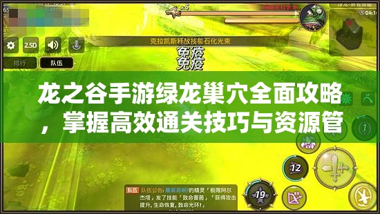 龙之谷手游绿龙巢穴全面攻略，掌握高效通关技巧与资源管理艺术