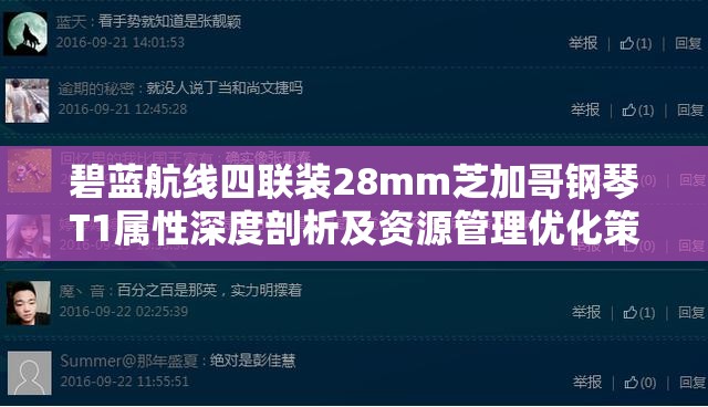 碧蓝航线四联装28mm芝加哥钢琴T1属性深度剖析及资源管理优化策略