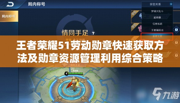 王者荣耀51劳动勋章快速获取方法及勋章资源管理利用综合策略