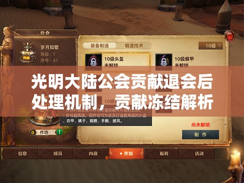 光明大陆公会贡献退会后处理机制，贡献冻结解析及其在资源管理中的重要性及策略