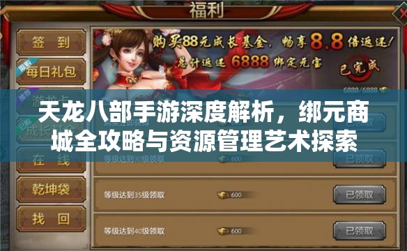 天龙八部手游深度解析，绑元商城全攻略与资源管理艺术探索
