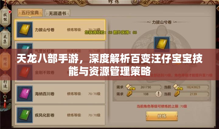 天龙八部手游，深度解析百变汪仔宝宝技能与资源管理策略