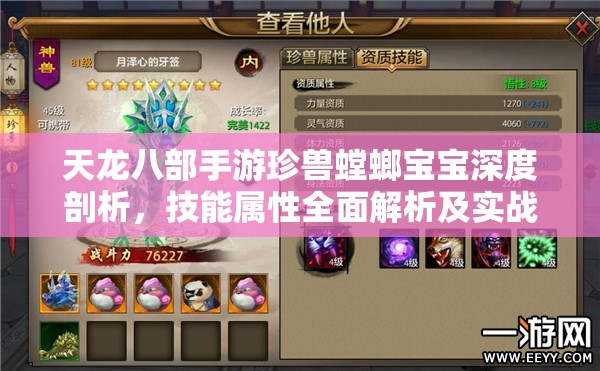 天龙八部手游珍兽螳螂宝宝深度剖析，技能属性全面解析及实战评估