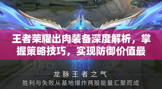 王者荣耀出肉装备深度解析，掌握策略技巧，实现防御价值最大化