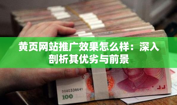黄页网站推广效果怎么样：深入剖析其优劣与前景