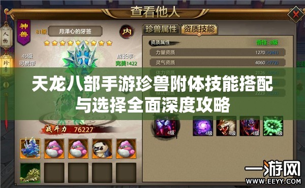 天龙八部手游珍兽附体技能搭配与选择全面深度攻略