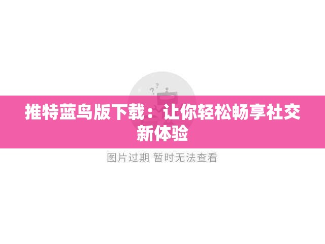 推特蓝鸟版下载：让你轻松畅享社交新体验
