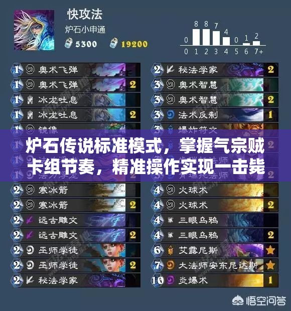 炉石传说标准模式，掌握气宗贼卡组节奏，精准操作实现一击毙命
