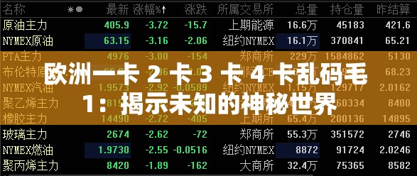 欧洲一卡 2 卡 3 卡 4 卡乱码毛 1：揭示未知的神秘世界