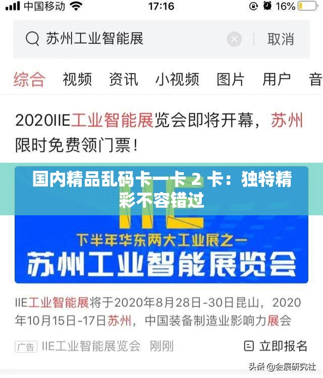 国内精品乱码卡一卡 2 卡：独特精彩不容错过