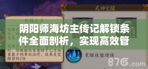 阴阳师海坊主传记解锁条件全面剖析，实现高效管理与价值最大化的策略