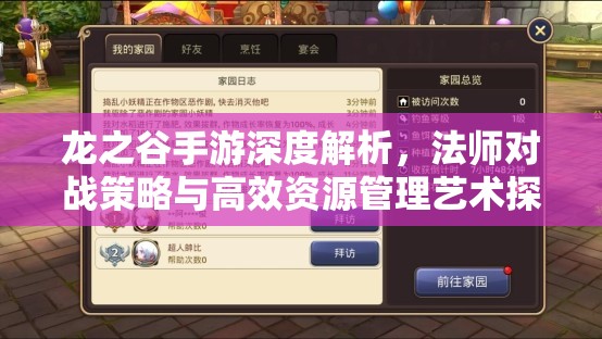 龙之谷手游深度解析，法师对战策略与高效资源管理艺术探索