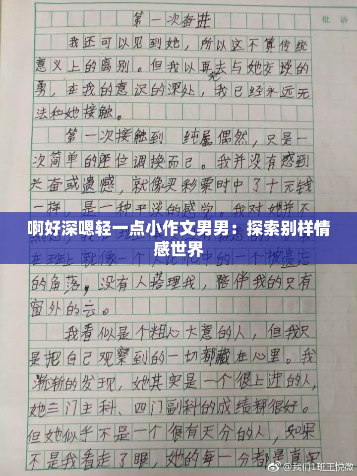 啊好深嗯轻一点小作文男男：探索别样情感世界