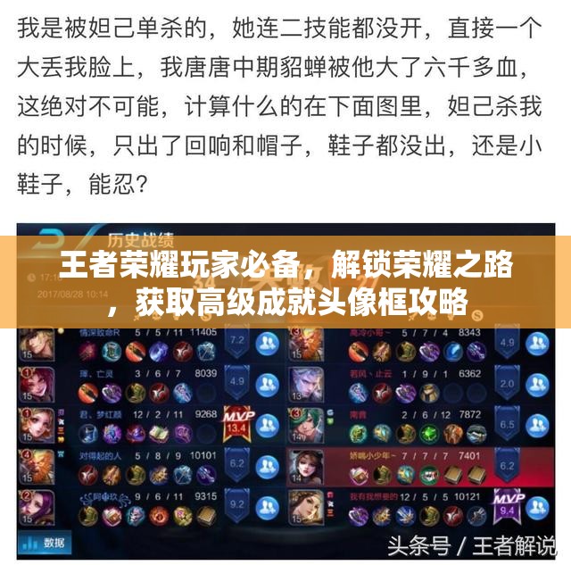 王者荣耀玩家必备，解锁荣耀之路，获取高级成就头像框攻略