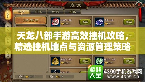 天龙八部手游高效挂机攻略，精选挂机地点与资源管理策略分享