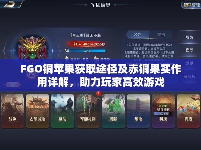 FGO铜苹果获取途径及赤铜果实作用详解，助力玩家高效游戏