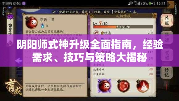 阴阳师式神升级全面指南，经验需求、技巧与策略大揭秘