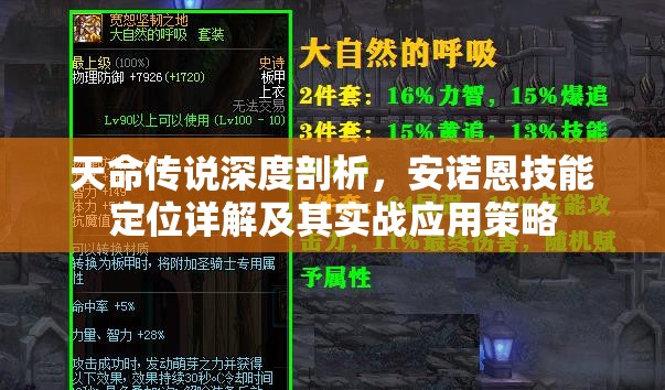天命传说深度剖析，安诺恩技能定位详解及其实战应用策略