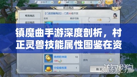 镇魔曲手游深度剖析，村正灵兽技能属性图鉴在资源管理策略中的核心地位