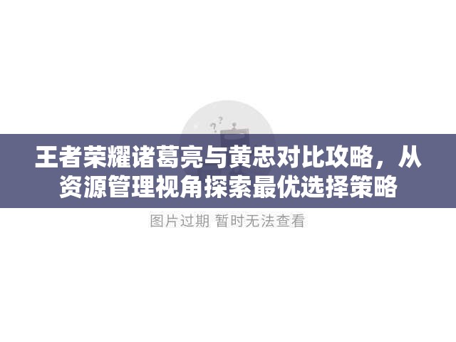 王者荣耀诸葛亮与黄忠对比攻略，从资源管理视角探索最优选择策略