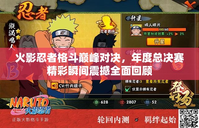 火影忍者格斗巅峰对决，年度总决赛精彩瞬间震撼全面回顾