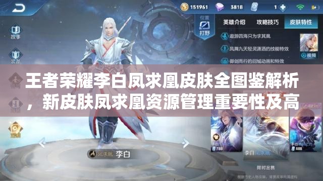 王者荣耀李白凤求凰皮肤全图鉴解析，新皮肤凤求凰资源管理重要性及高效策略应用