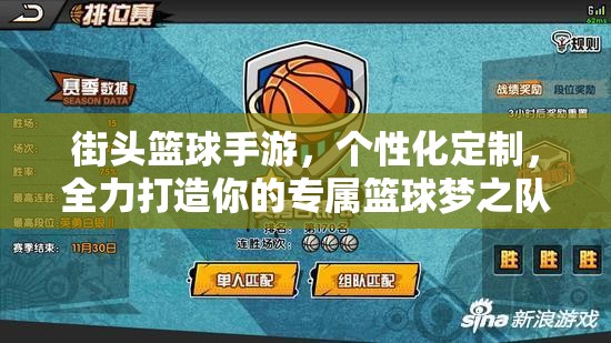 街头篮球手游，个性化定制，全力打造你的专属篮球梦之队