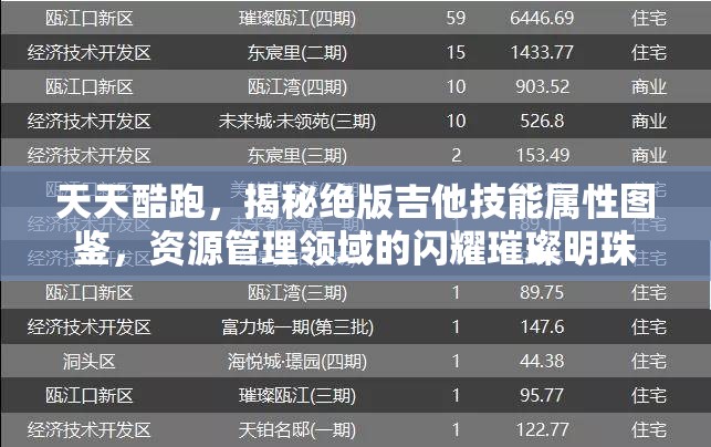 天天酷跑，揭秘绝版吉他技能属性图鉴，资源管理领域的闪耀璀璨明珠