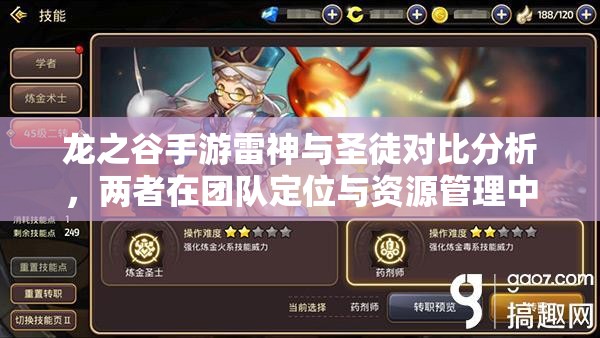 龙之谷手游雷神与圣徒对比分析，两者在团队定位与资源管理中的重要性
