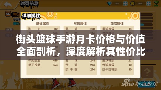 街头篮球手游月卡价格与价值全面剖析，深度解析其性价比