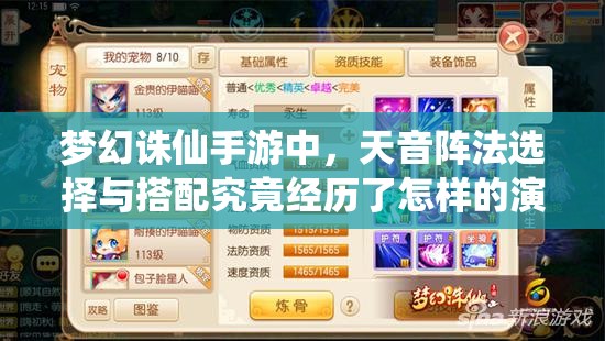 梦幻诛仙手游中，天音阵法选择与搭配究竟经历了怎样的演变？