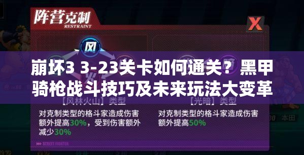 崩坏3 3-23关卡如何通关？黑甲骑枪战斗技巧及未来玩法大变革预测？