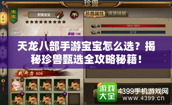 天龙八部手游宝宝怎么选？揭秘珍兽甄选全攻略秘籍！