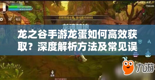 龙之谷手游龙蛋如何高效获取？深度解析方法及常见误区揭秘