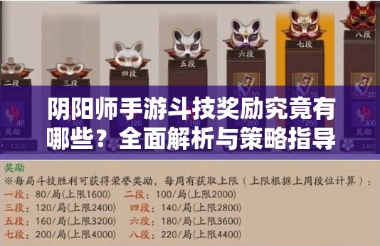 阴阳师手游斗技奖励究竟有哪些？全面解析与策略指导揭秘