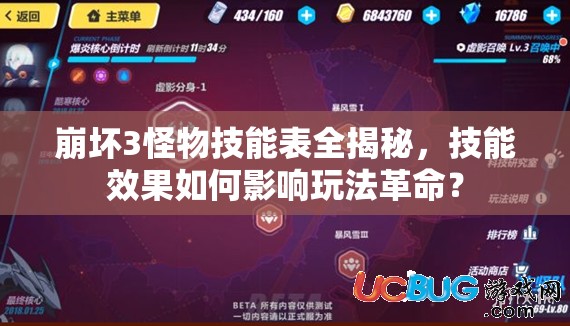 崩坏3怪物技能表全揭秘，技能效果如何影响玩法革命？