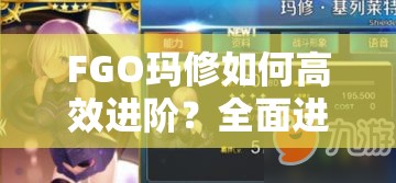 FGO玛修如何高效进阶？全面进阶攻略带你一探究竟！