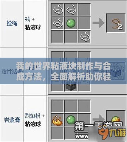 我的世界粘液块制作与合成方法，全面解析助你轻松获取！