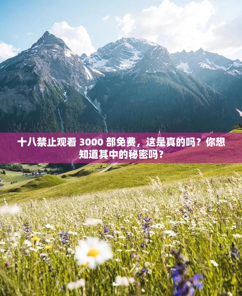 十八禁止观看 3000 部免费，这是真的吗？你想知道其中的秘密吗？