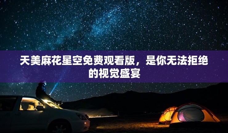 天美麻花星空免费观看版，是你无法拒绝的视觉盛宴