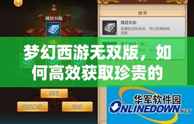 梦幻西游无双版，如何高效获取珍贵的高级经书秘籍？
