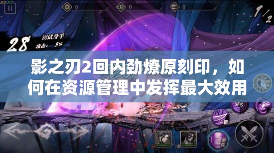 影之刃2回内劲燎原刻印，如何在资源管理中发挥最大效用，策略分析揭秘？