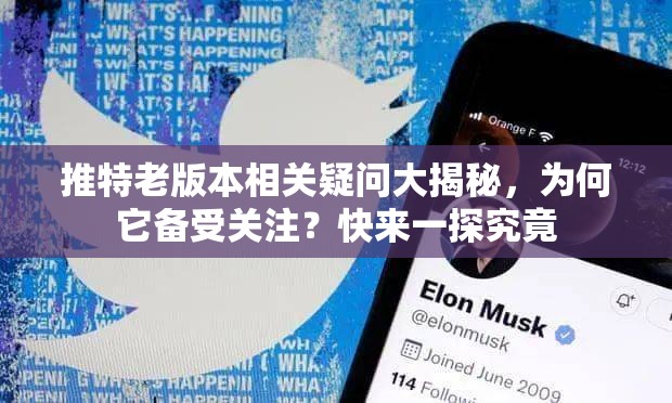 推特老版本相关疑问大揭秘，为何它备受关注？快来一探究竟