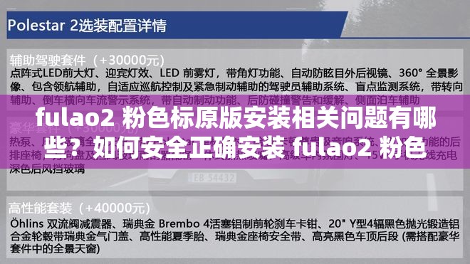fulao2 粉色标原版安装相关问题有哪些？如何安全正确安装 fulao2 粉色标原版？探寻 fulao2 粉色标原版安装的奥秘与注意事项