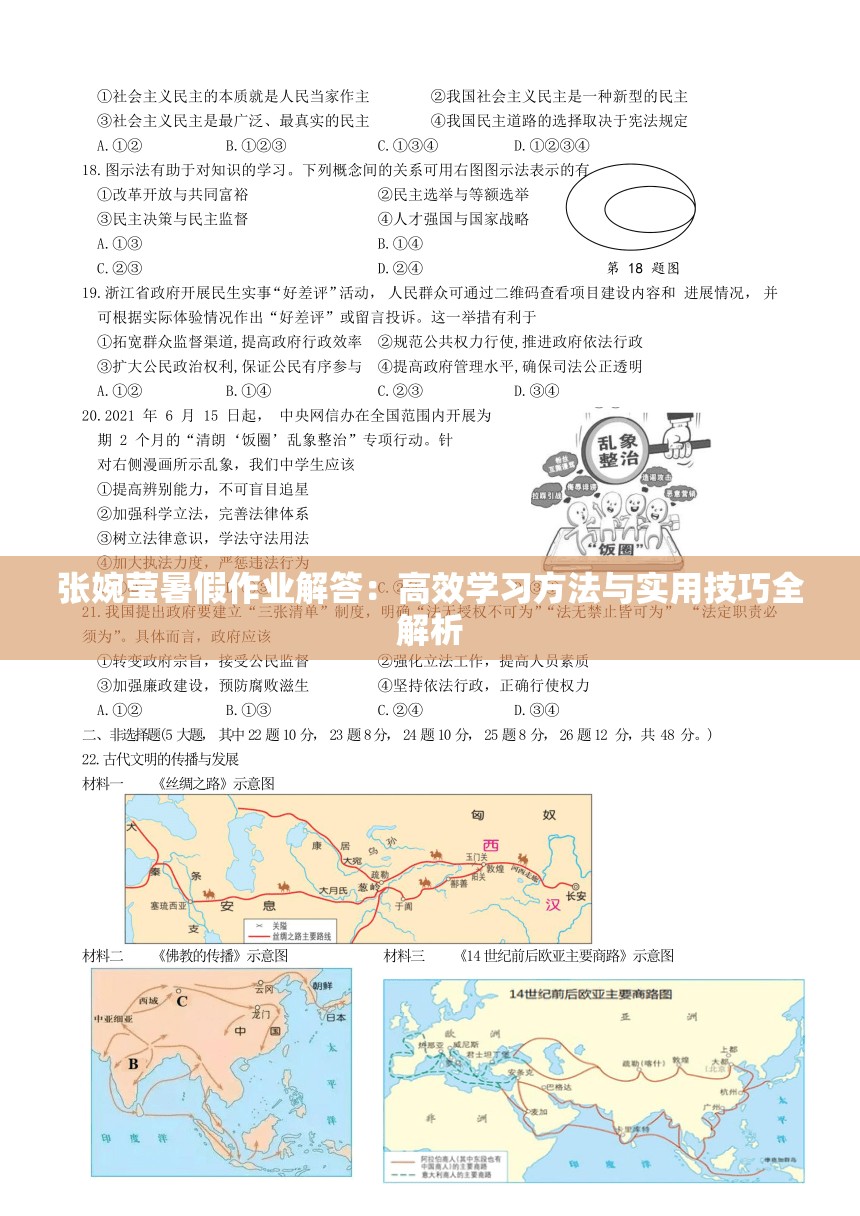 张婉莹暑假作业解答：高效学习方法与实用技巧全解析