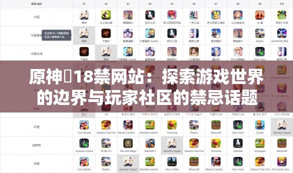 原神❌18禁网站：探索游戏世界的边界与玩家社区的禁忌话题